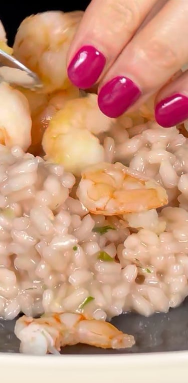 Top with warm shrimps and bottarga