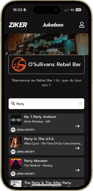 ZIKER : Jukebox dématérialisé pour les bars.