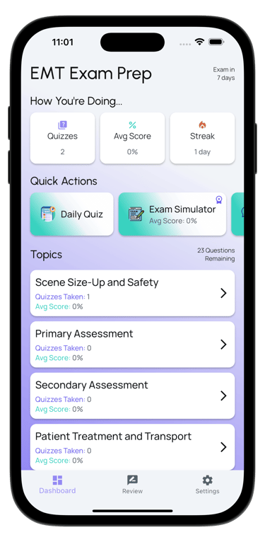 emt exam prep screenshot