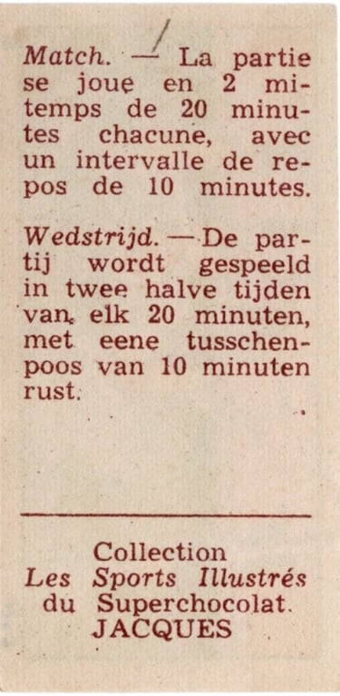 1930s Jacques Chocolat Les Sports Illustres Serie S Type 1 1933 Belgium Basketball Card #7 (back)