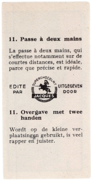 1933 Jacques Chocolat Les Sports Illustres Type 2 #11 Overgave met twee handen
