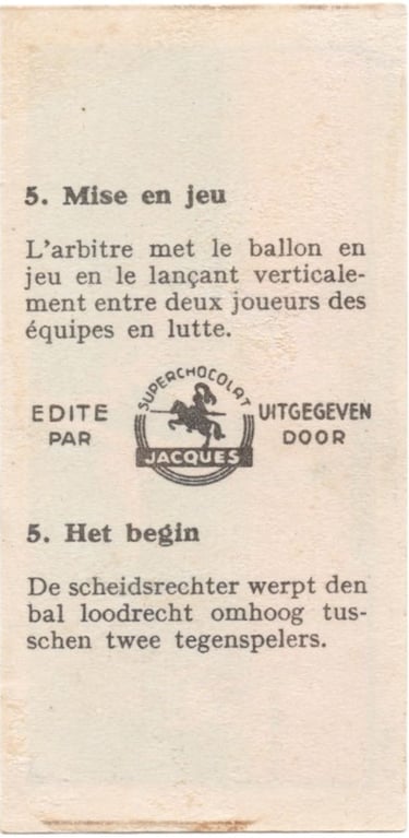 1934 Jacques Chocolat Les Sports Illustres Serie S Type 2 No 5 Basketball Card (back)