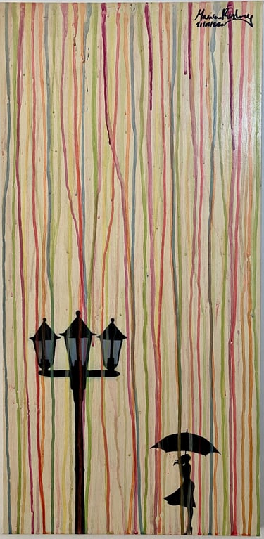 Toile tableau lampe Ligne couleurs maxime Risbourque