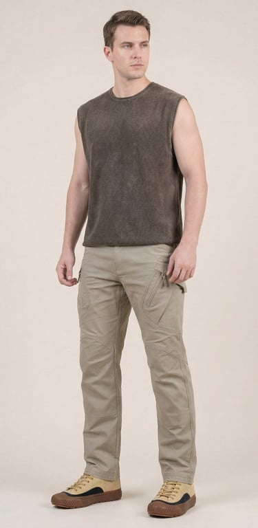 PANTALÓN TÁCTICO CARGO PARA HOMBRE COLOR ARENA DESIERTO ESTILO MILITAR RESISTENTE
