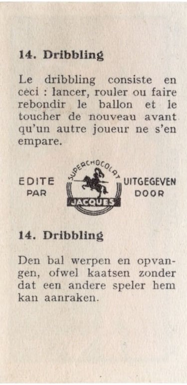 1930s Jacques Chocolat Les Sports Illustres Serie S Type 2 1933 Belgium Basketball Card #14 (back)