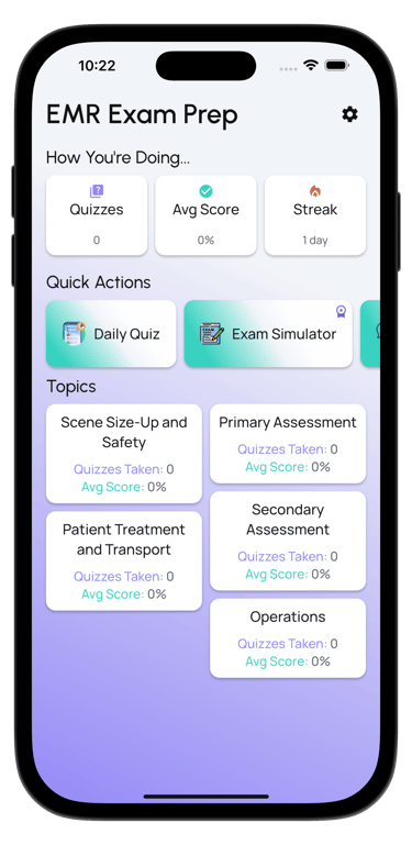 emr exam prep screenshot
