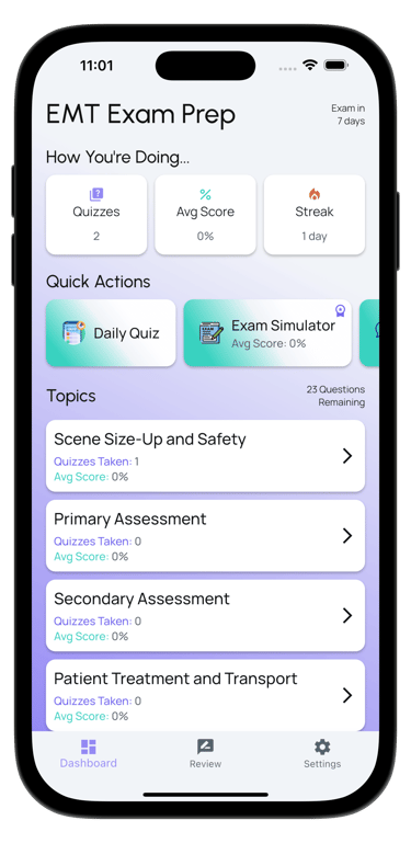 emt exam prep screenshot
