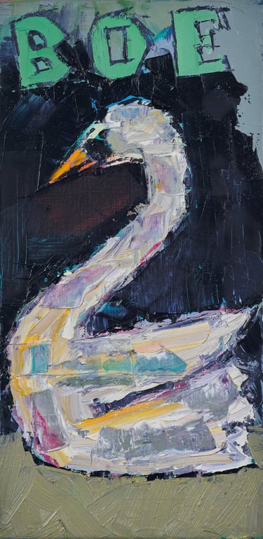 Kunstwerk De Bedreigde Zwaan gemaakt door Henk Tieten