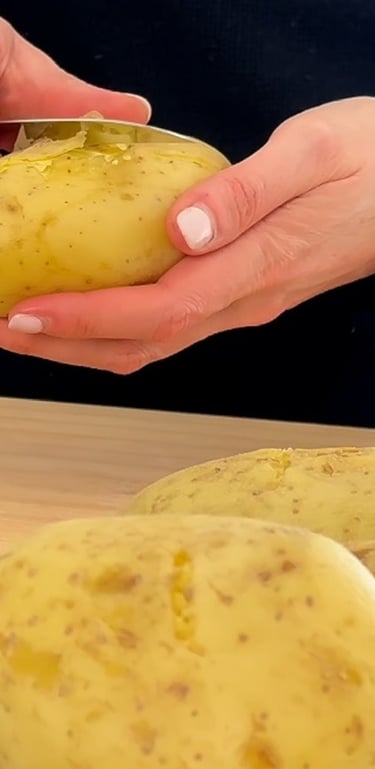 Peel the potatoes when are cool