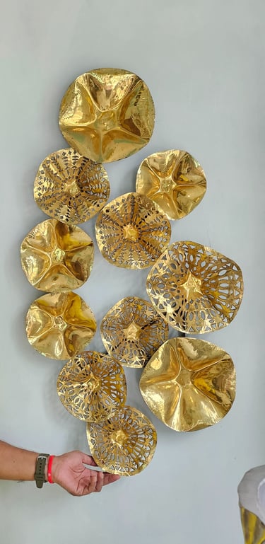 brass cooper wall decor