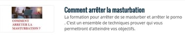 FORMATION POUR ARRETER LA MASTURBATION