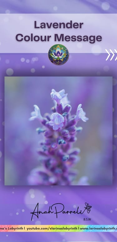 Colour message: Power of Purple Lavender. Colour Healing, Color Healing