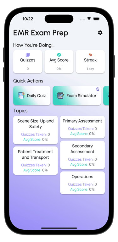 emr exam prep screenshot