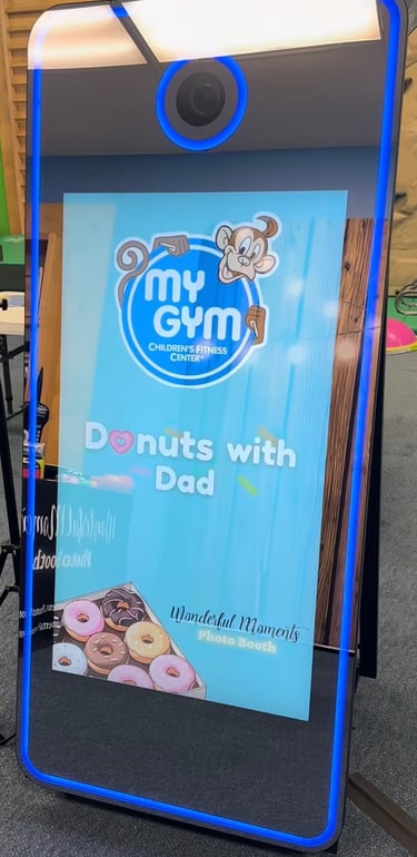 Fathers Day custom design displayed during a Corporate Event Mirror Photo Booth.