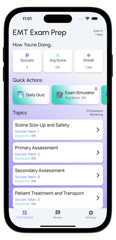 emt exam prep screenshot