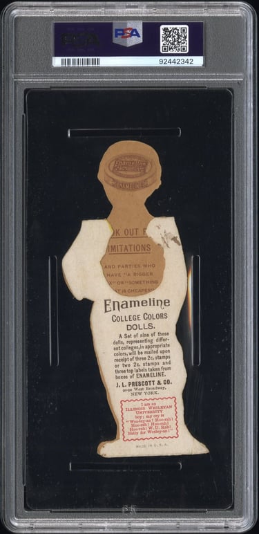 Rare 1890s Enameline Basketball Card First Illinois Basket Ball