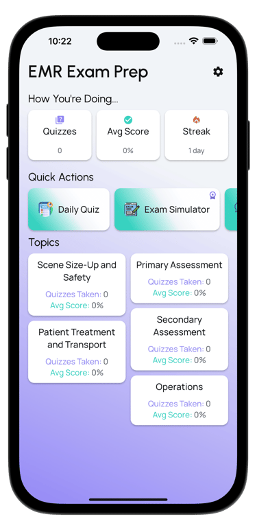 emr exam prep screenshot