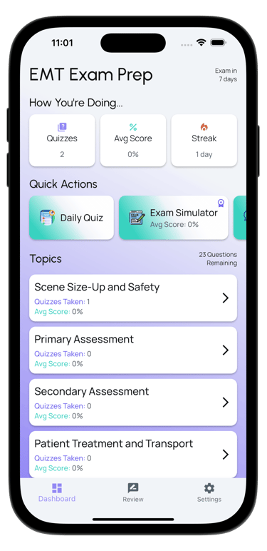 emt exam prep screenshot