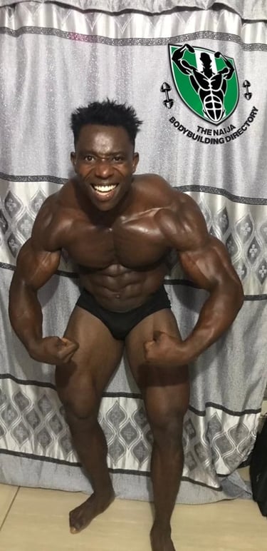 Abuja bodybuilder most muscular pose
