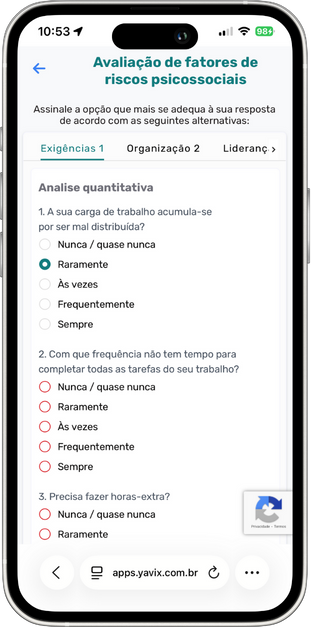 a phone showing the app on the app