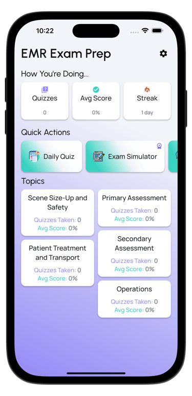 emr exam prep screenshot