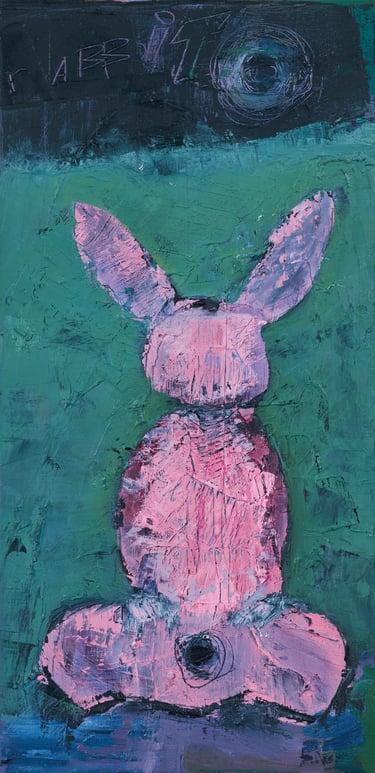 Rabbit Hole Olieverf op doek Artwork door Henk Tieten