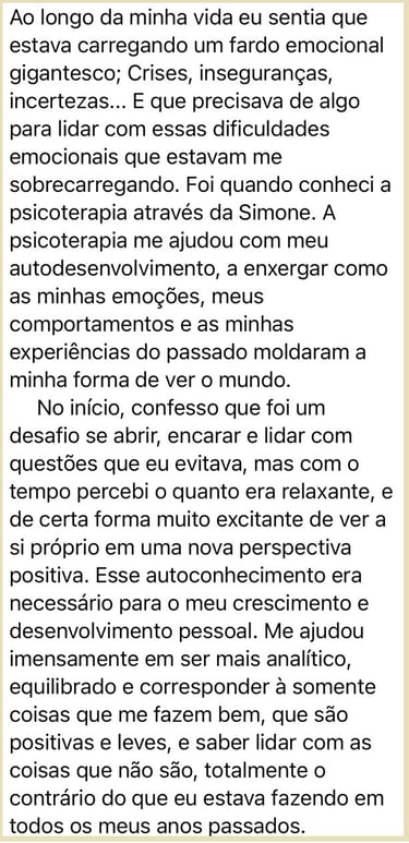 Depoimento Terapia 4