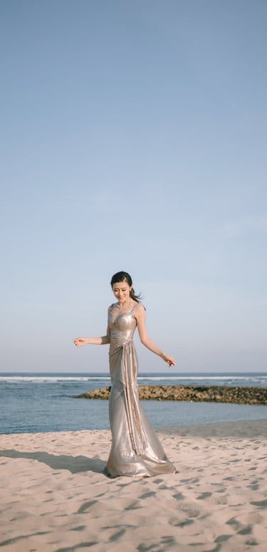 Prewedding beach portrait at The Ritz-Carlton Nusa Dua Bali.