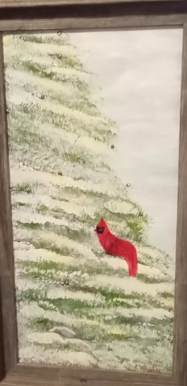 Winter Cardinal (painting) Kylee Nicole Smith