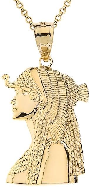Cobra Snake Necklace: Ancient Egyptian Queen Cleopatra Pendant in 14k Gold