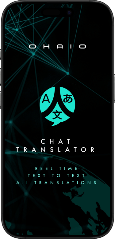 Phone mockup with Ohaio Chat main screen