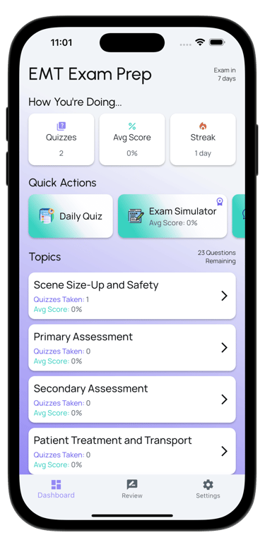 emt exam prep screenshot