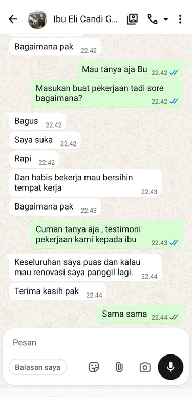 Kepuasan pelanggan wall moulding Semarang