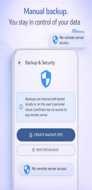 CareTrack app - offline organizer