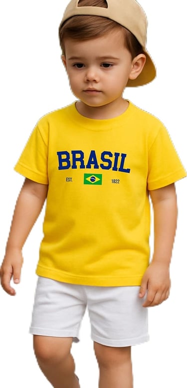 Camiseta Infantil Juvenil Unissex Em Algodão Brasil