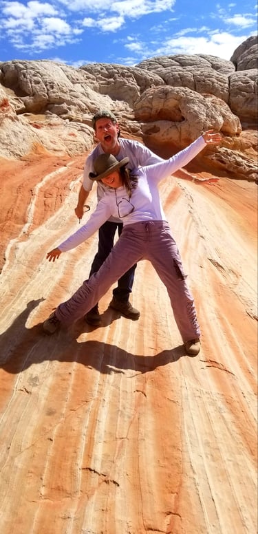 Photography fun at White Pocket within Vermilion Cliffs National Monument in Northern Arizona, near the Utah border