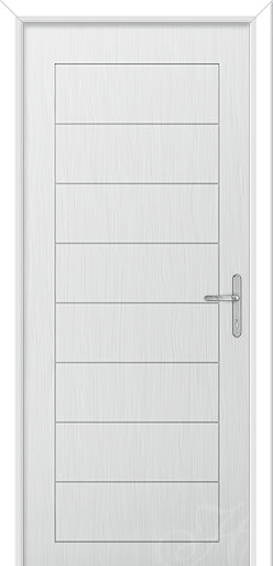 a white composite door with no glass