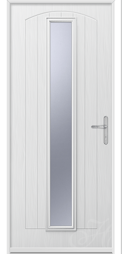 glass composite door with a long bit of glass in the middle