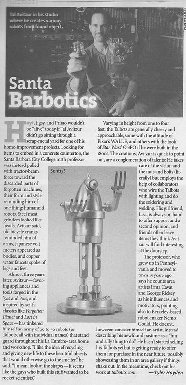 Tal Avitzur featured in the Santa Barbara Independent, December 2011.