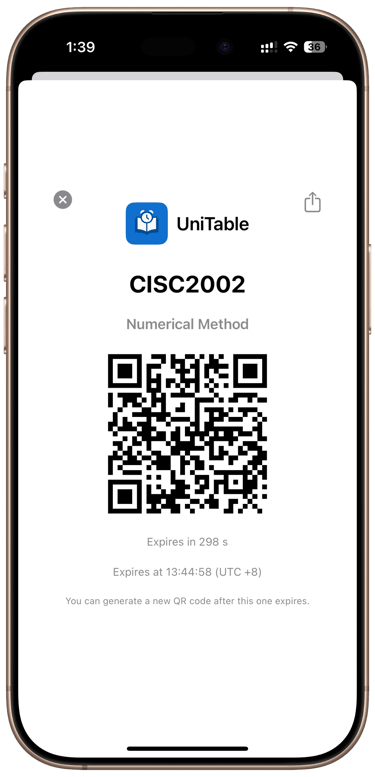 unitable course qr code