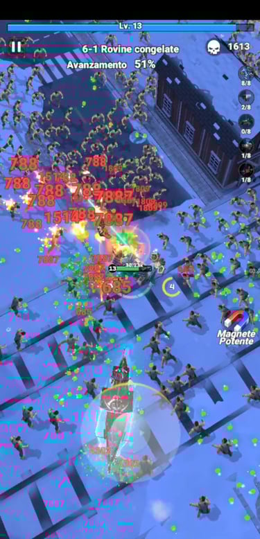 Immagine gameplay frenetico Mech Assemble: Zombie Swarm.