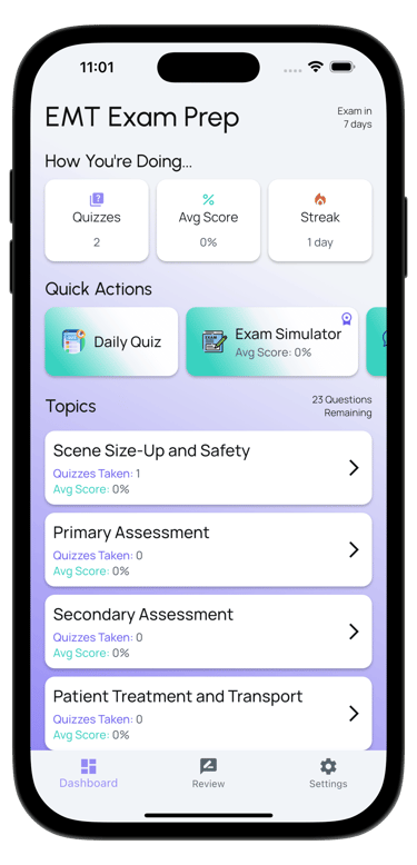 emt exam prep screenshot