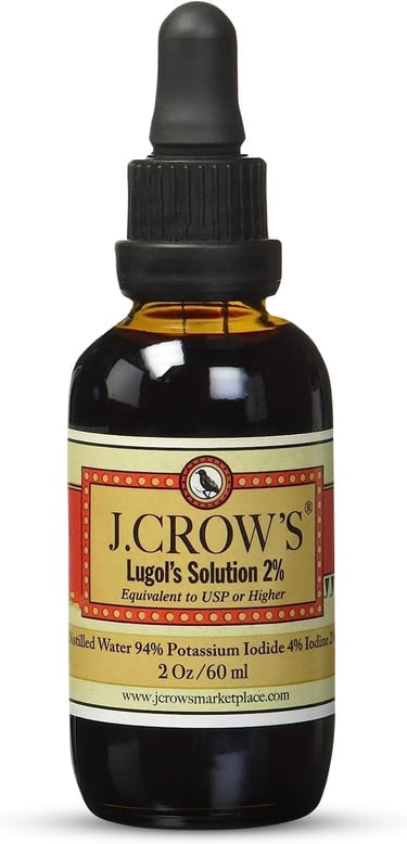 Lugol's Solution of Iodine 2% 2 oz (1 Bottle) – Premium Iodine & Potassium Iodide Liquid, Gluten &, 