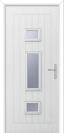 what front door with three pieces of glass