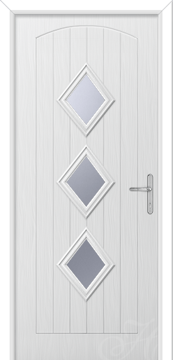 white composite door with three diamonds