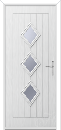 what front door with three diamonds in the glass