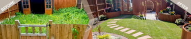 Wooden Circle Timber Planters & Screening - Before & After