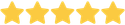 Five yellow stars icon representing a five-star customer rating.