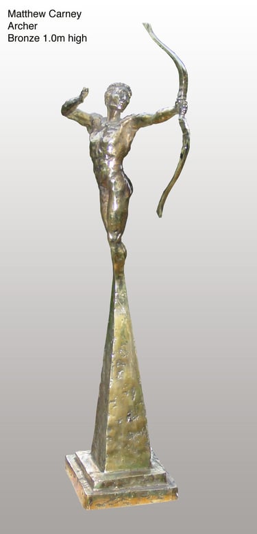 a statue of a man with a bow and arrow