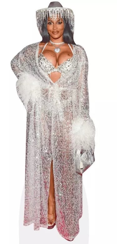 Joseline Hernandez in glittery cowgirl hat, bra and robe